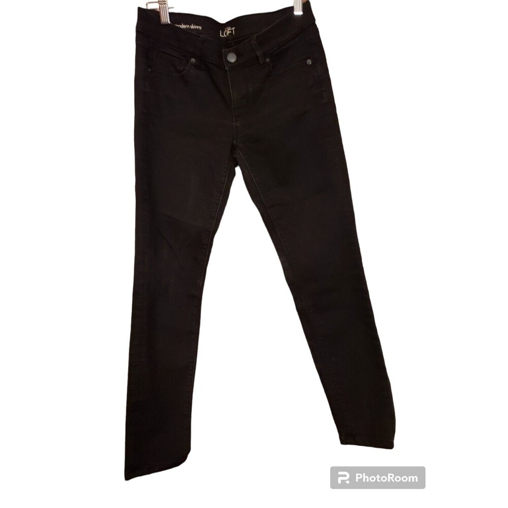 Ann Taylor LOFT Womens Jeans 27/4 Petite Black Modern Skinny Low Rise